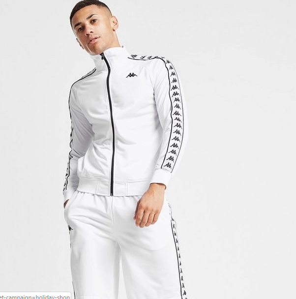 all white kappa tracksuit